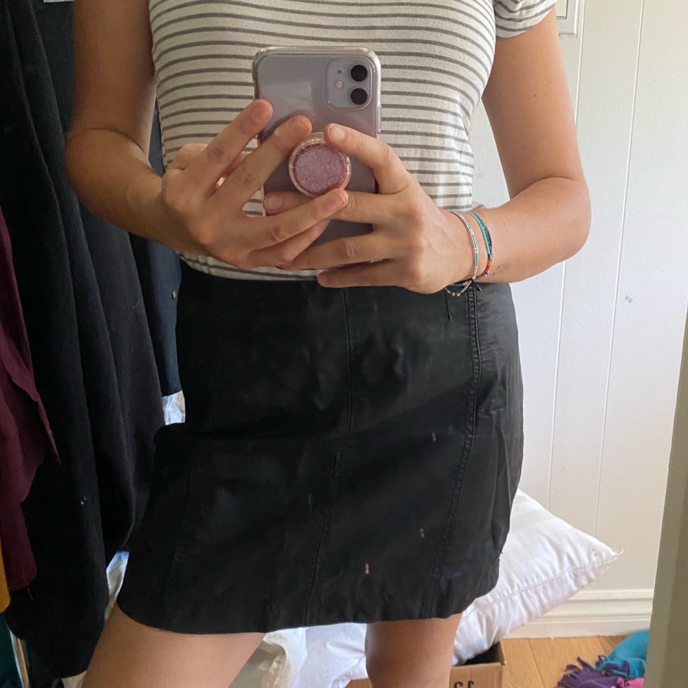 Free People black leather skirt